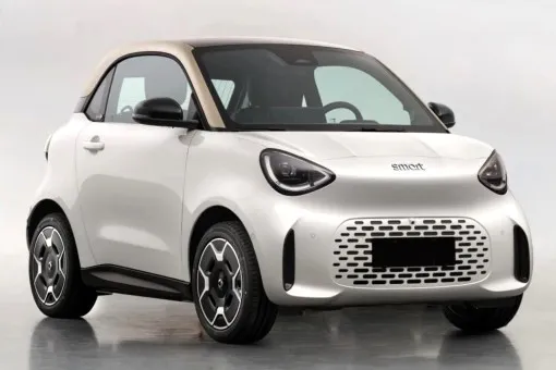 La Smart #2 électrique, micro-citadine biplace, vue de trois quarts avant en blanc
