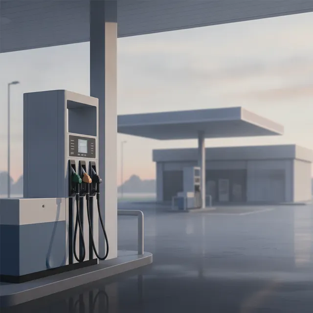 Une pompe à carburant dans une station-service française