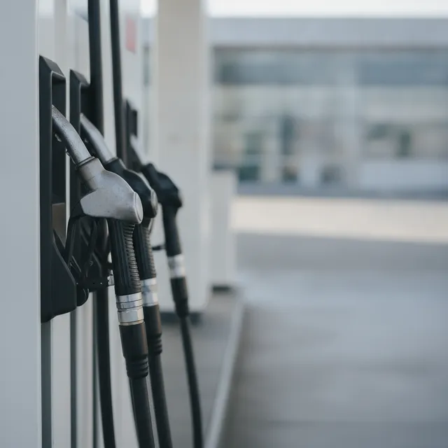 Pistolets de distribution de carburant a une pompe de station-service en France
