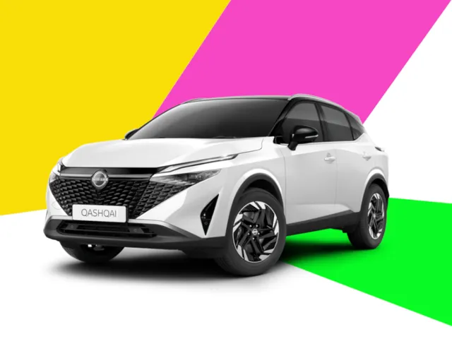 Nissan Qashqai blanc, vue trois quarts avant, visuel officiel Nissan