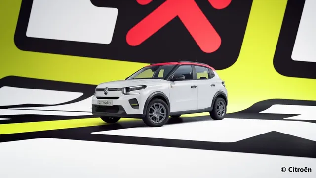 Citroën ë-C3 Tonic blanche à toit bi-ton rouge, série spéciale électrique