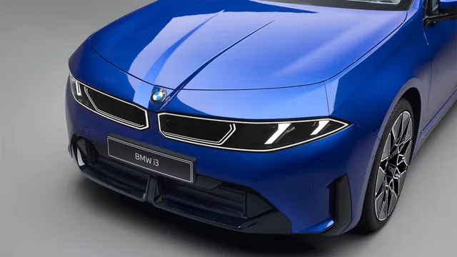 BMW i3 électrique Neue Klasse bleue, face avant