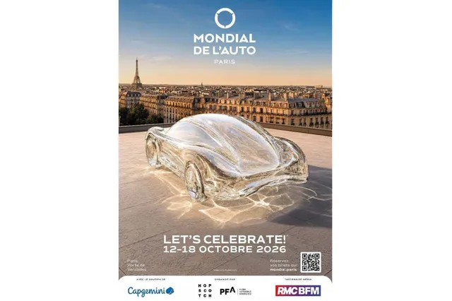 Affiche officielle du Mondial de l'Auto Paris 2026, du 12 au 18 octobre à la Porte de Versailles