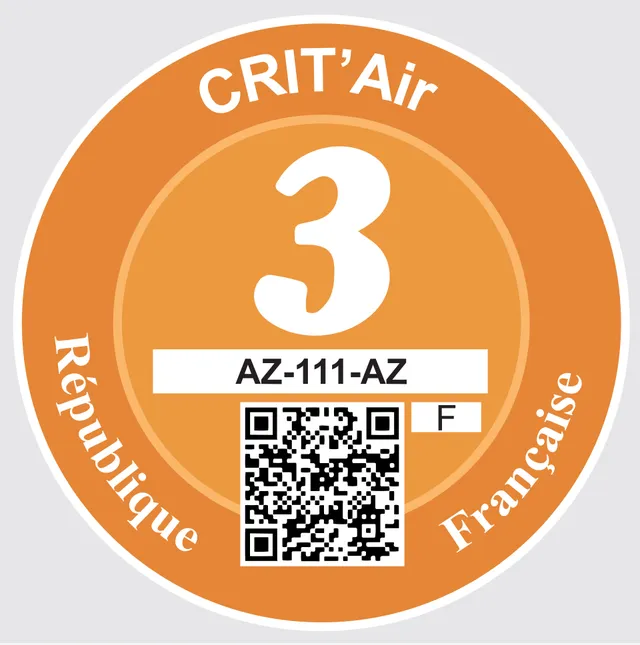Vignette Crit'Air de catégorie 3