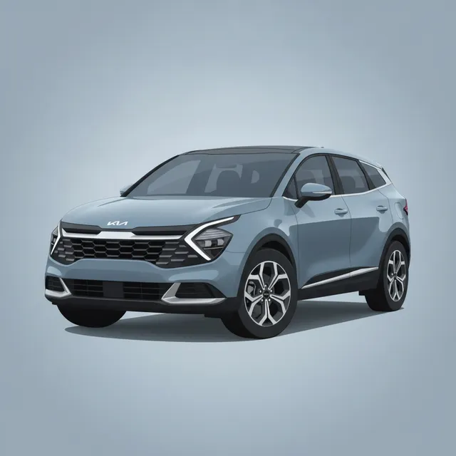 Illustration d'un SUV Kia Sportage version europeenne avec logo Kia